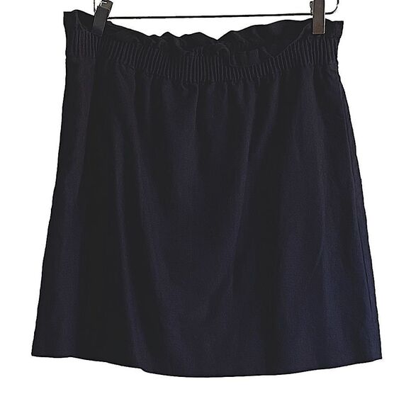 J CREW - THE SIDEWALK MINISKIRT - LINEN / COTTON BLEND - DARK NAVY BLUE - B17 - Picture 1 of 7